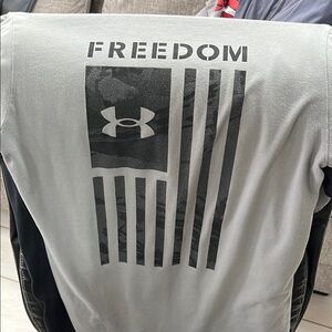8 Under Armour Freedom Tee in Gray black blue and white